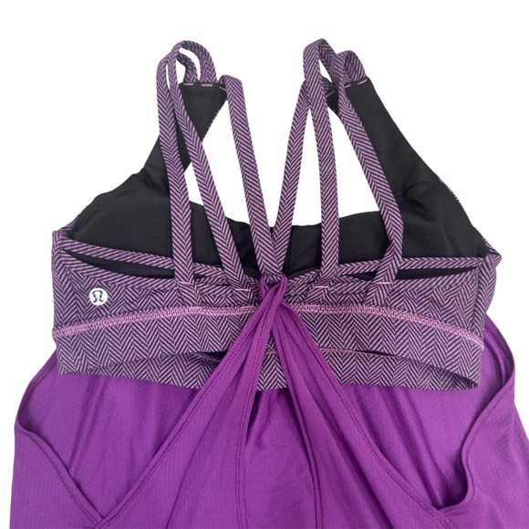 Lululemon Nouveau Limits Tank Top in Miss Mosaic Peach Fuzz Regal Plum Women's 8 - Picture 4 of 7